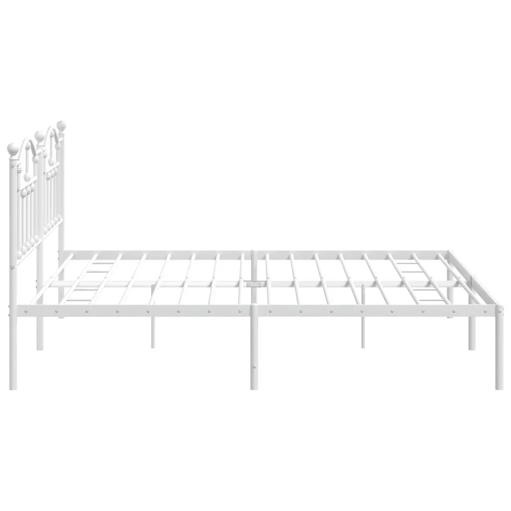 Giroletto con Testiera-Struttura Letto con testiera Metallo Bianco 193x203 cm 455715