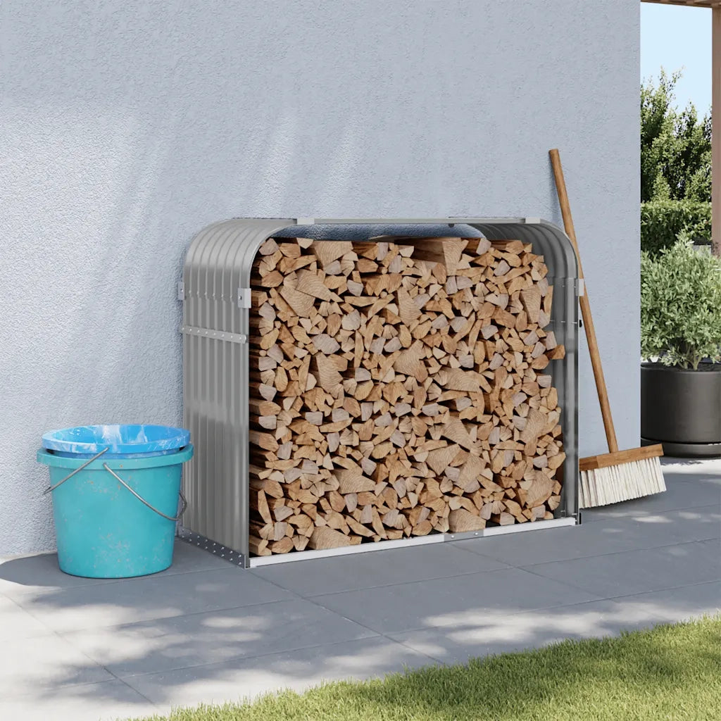 Portaceppi Grigio Chiaro 120x45x100 cm in Acciaio Zincato 364553