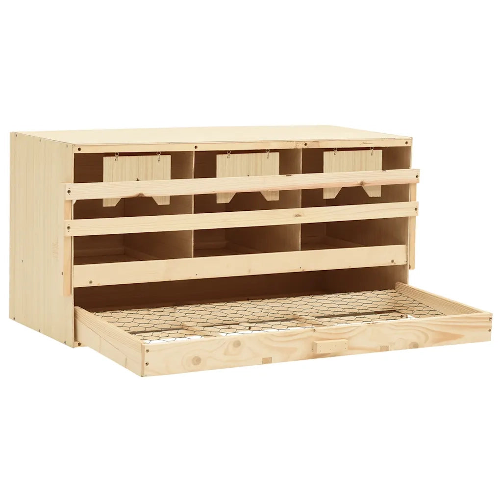 Casetta Cova per Galline 3 Scomparti 72x33x38 cm Legno di Pino CFW1036237