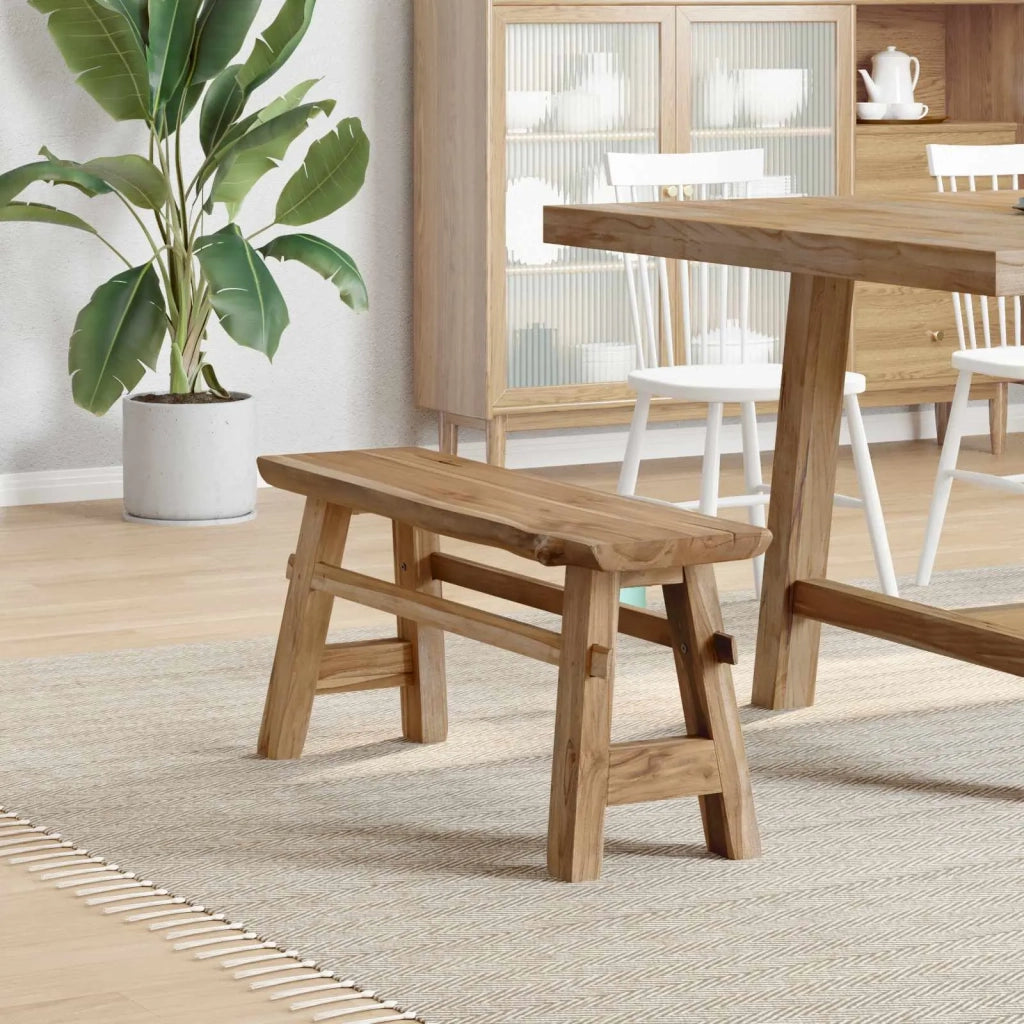panchina Naturale 100 x 29 x 43,5 cm Legno di teak solido