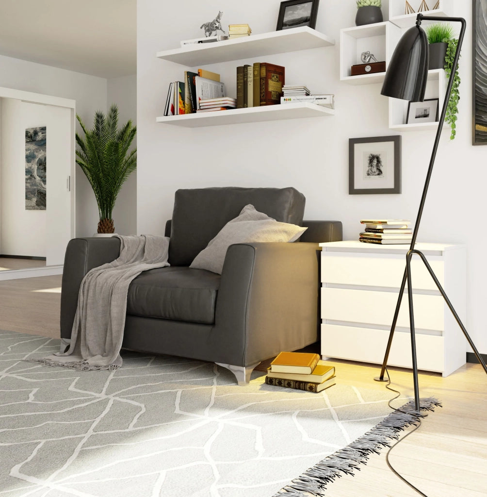 Comodino AKORD CL3 Bianca 60 cm 3 cassetti 60x35x57 cm