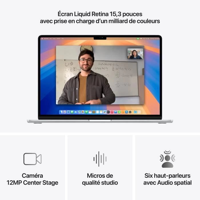 Apple - 15.3 MacBook Air M4 (2025) - 16 GB di RAM - 512 GB di spazio di archiviazione - CPU a 10 core - GPU a 10 core - Argento