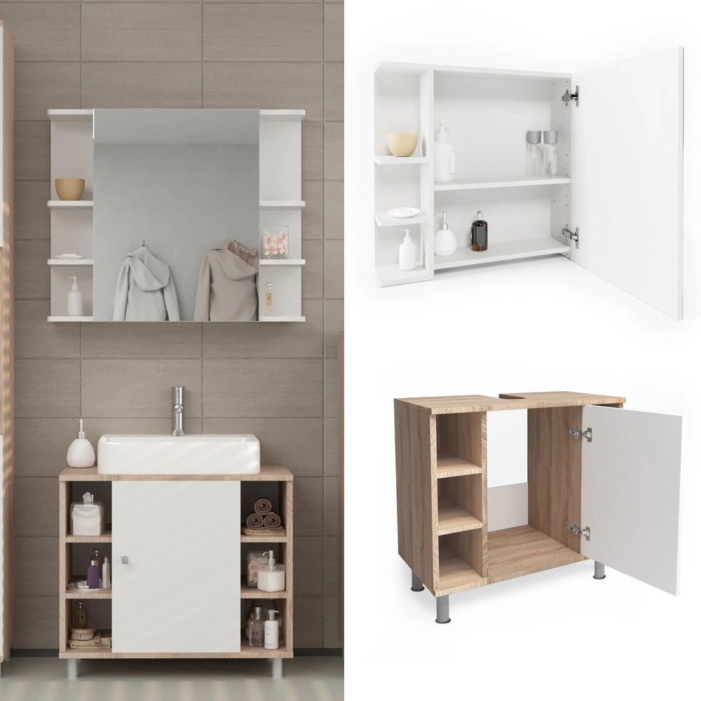 Vicco Set mobili bagno Sonoma 2 parti