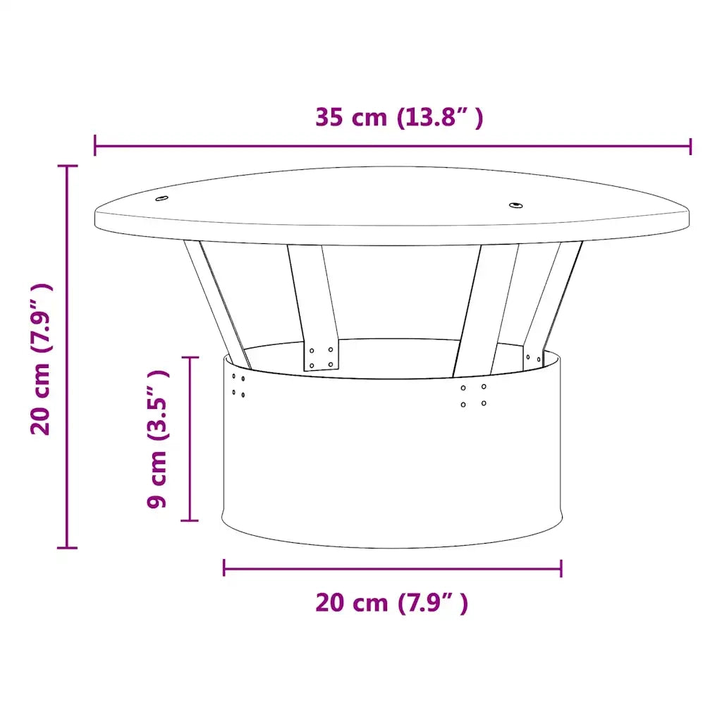Copertura per Camino Argento 35 x 35 x 20 cm CFW3080818