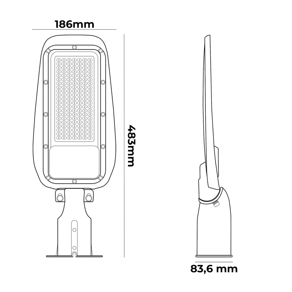 LAMPIONE STRADALE LED 100W LUCE FREDDA 6500K° IP65 - ILLUMINAZIONE AD ALTA EFFICIENZA PER ESTERNI