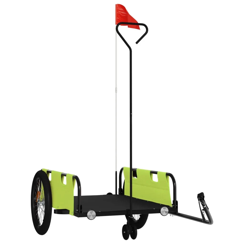 Rimorchio da Bici Verde e Nero in Tessuto Oxford e Ferro CFW3399442