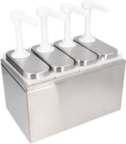 Dispensatore di salsiccia 1L - Dispensatore di salsiccia con pompa - Plastica/Acciaio inossidabile - Coperchio doseabile flessibile - Utile per cucina/ristorante - Fino a 35ml per pressione - Pompa per erbe