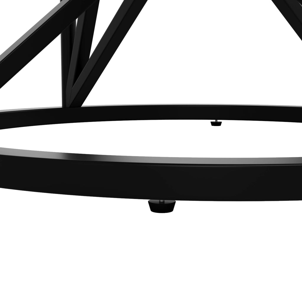 Tavolo da pranzo 100x100x76 cm in MDF e metallo; nero