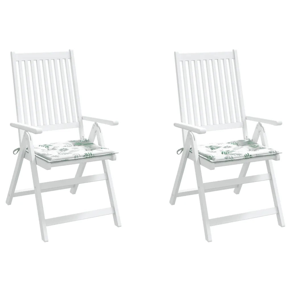 Cuscini per Sedia 2 pz Motivo a Foglie 50x50x3 cm in Tessuto 361086