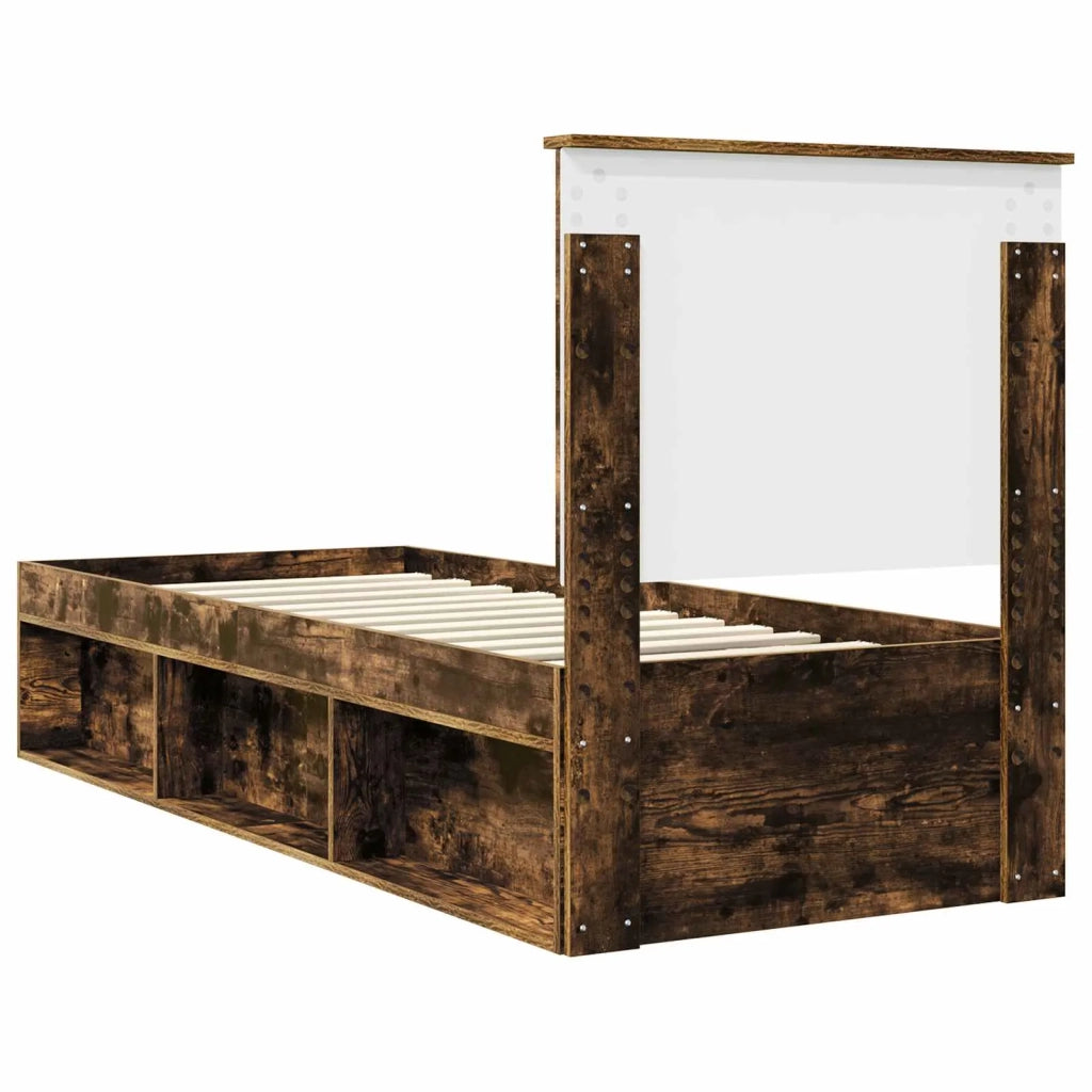Struttura del letto Rovere fumé 75 x 190 cm Pino massello 3411077