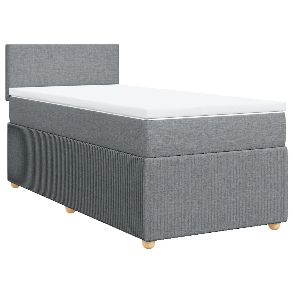 Giroletto a Molle con Materasso Grigio Chiaro 90x190 cm Tessuto 3289604