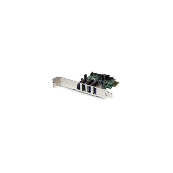 Startech.com adattatore scheda controller pci express pcie superspeed usb 3.0 a 4 porte con uasp - alimentazione sata - PEXUSB3S4V