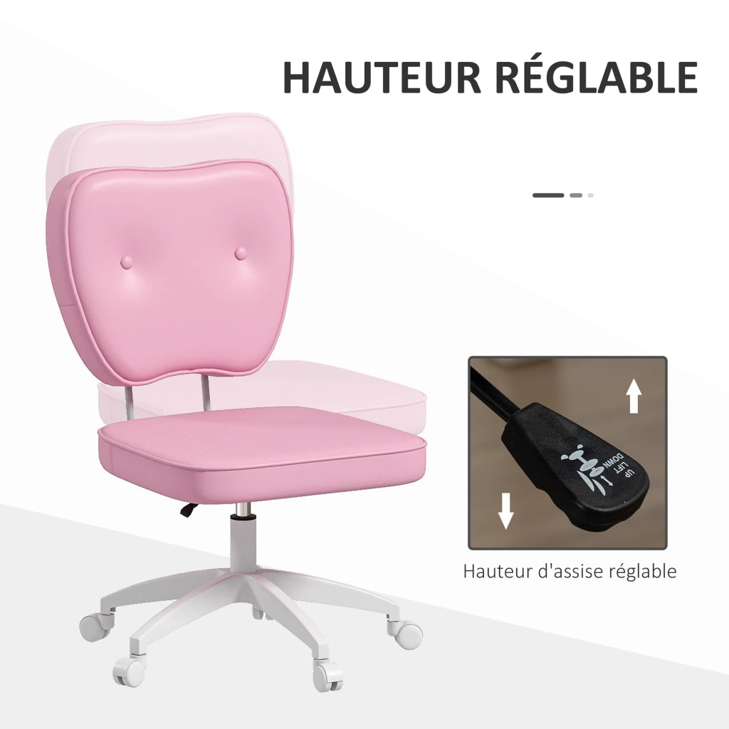 Sedia da ufficio senza braccioli ¨C Zephmum ¨C Rosa 46x59x82-92cm