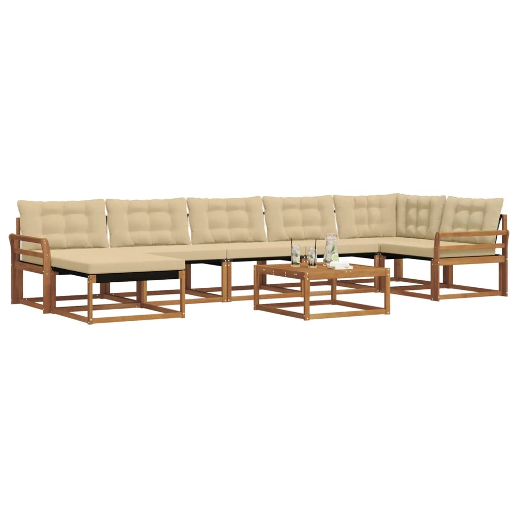 Set di divani da esterno con cuscino 22 pcs Naturale e Beige