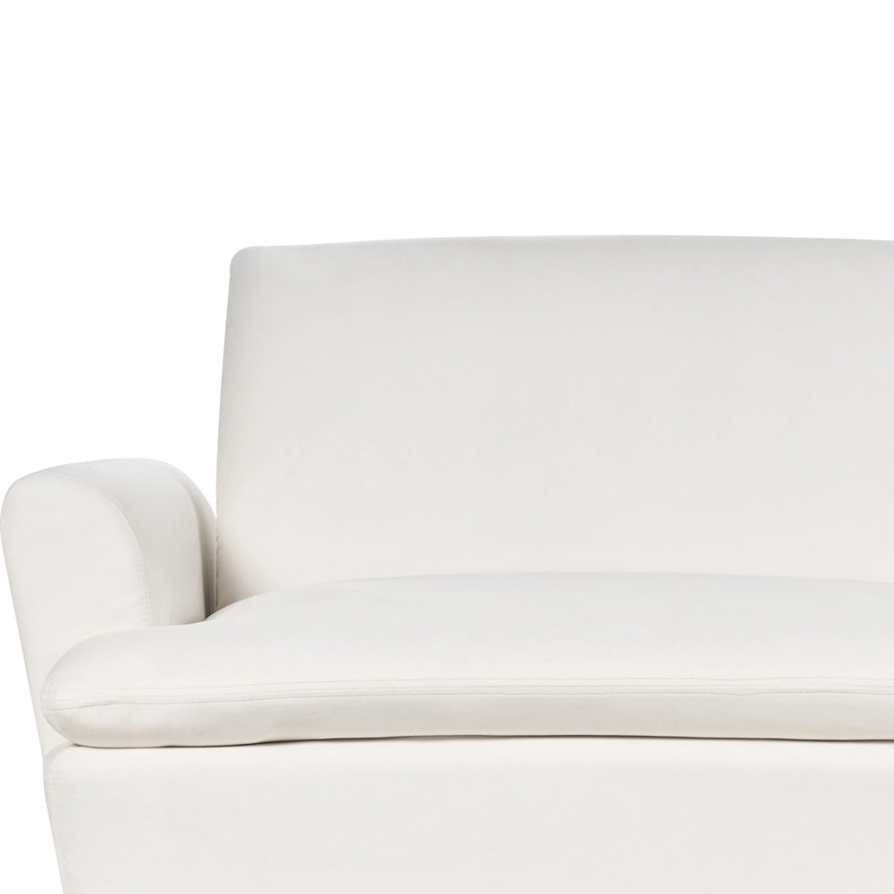 Divano Letto Velluto Bianco Sporco 3 Posti Click Clack Gambe In Metallo Dorato