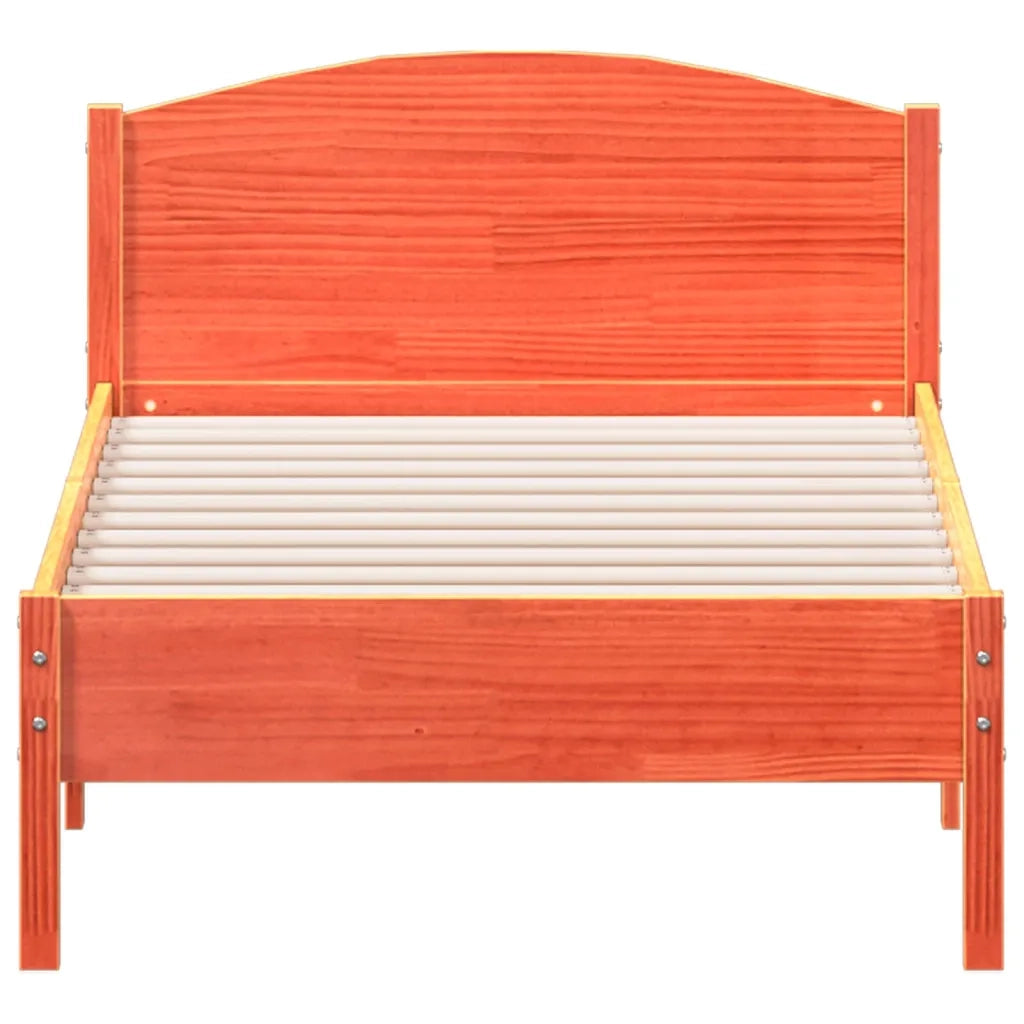 Letto senza Materasso Marrone Cera 90x190 cm in Legno di Pino