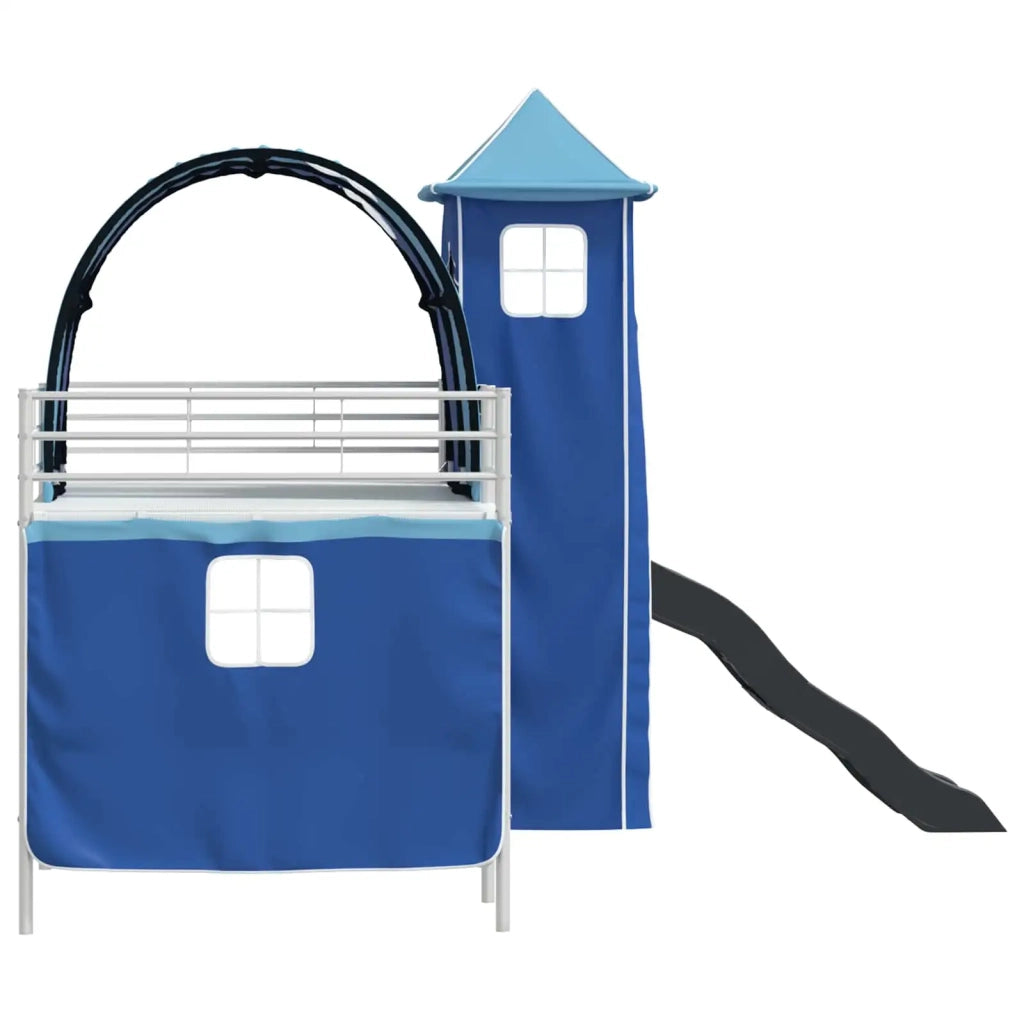 Struttura del letto loft per bambini-Giroletto per bambini Bianco e Blu 100 x 200 cm 651771