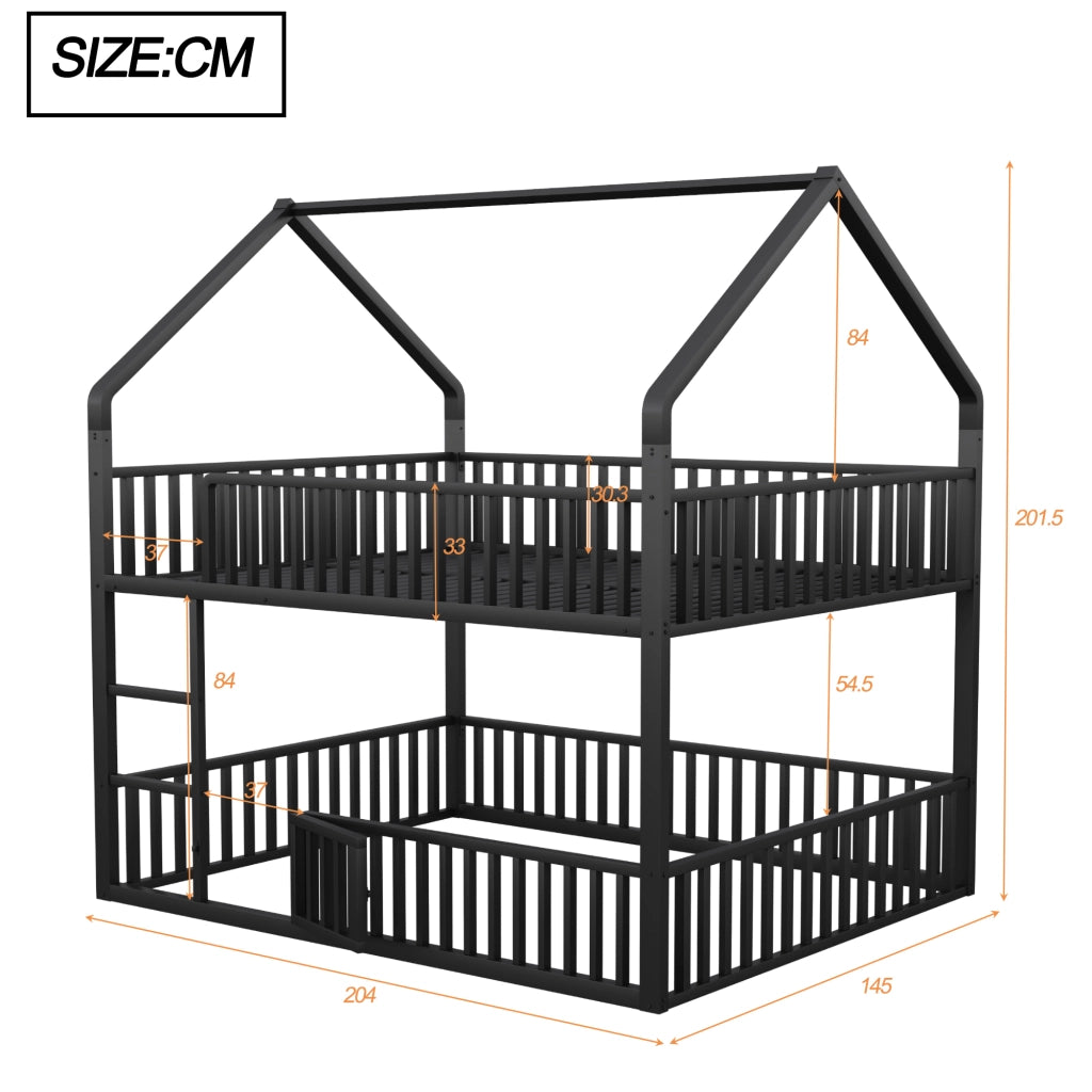 Letto a castello funzione casa metallo 140x200 cm