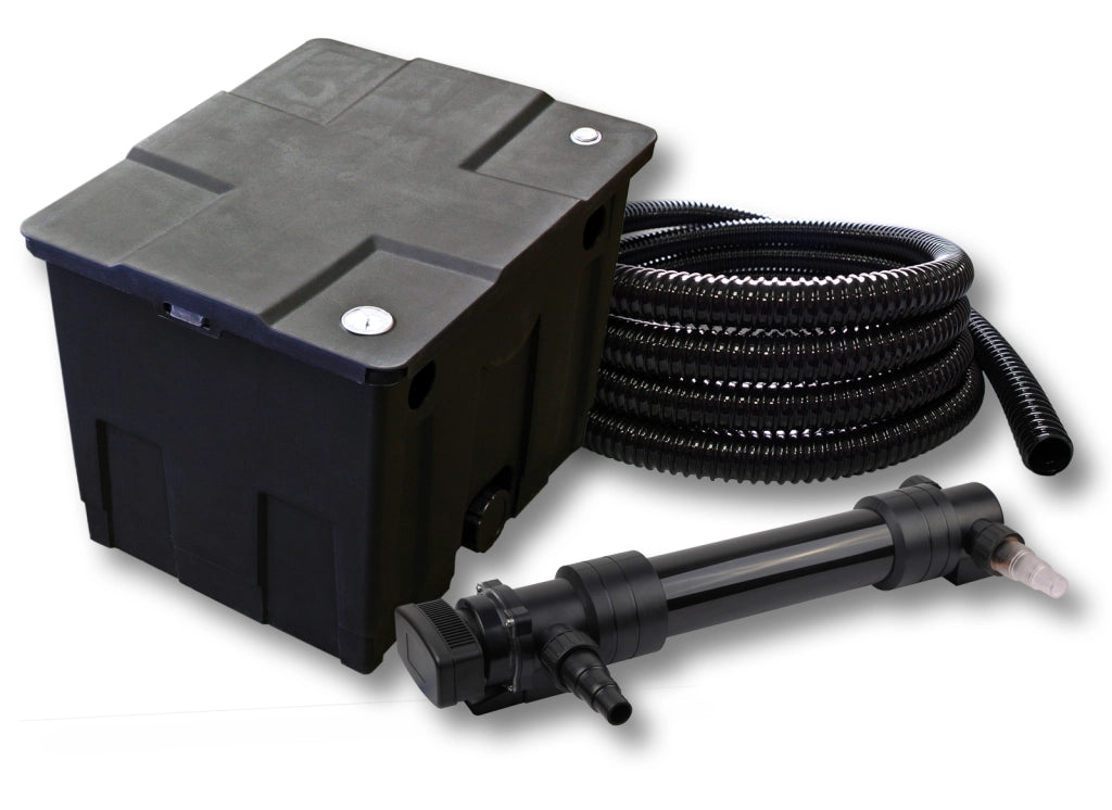 Set Filtro a 1 camera per laghetto 12000l con Chiarificatore UVC 36W 6ª serie Tubo 5 m