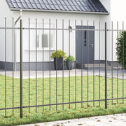 Recinzione da Giardino  con Punta a Lancia Grigia 3,4x1,5 m in Acciaio