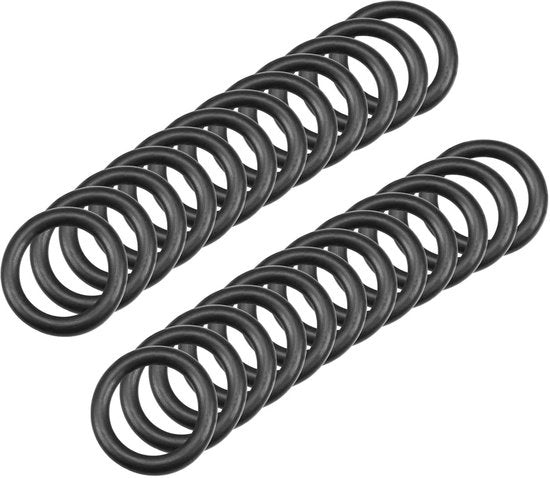 Afdichtingen in nitril-rubbero, 25 pezzi, 16mm x 11mm x 2,5mm, ronde afdichting per kraan, idraulica, riparazione - nero - afdichting connettori