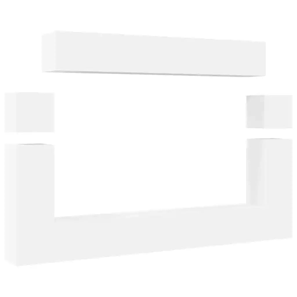 Set Mobili Porta TV 8pz Bianco in Legno Multistrato cod mxl 33942