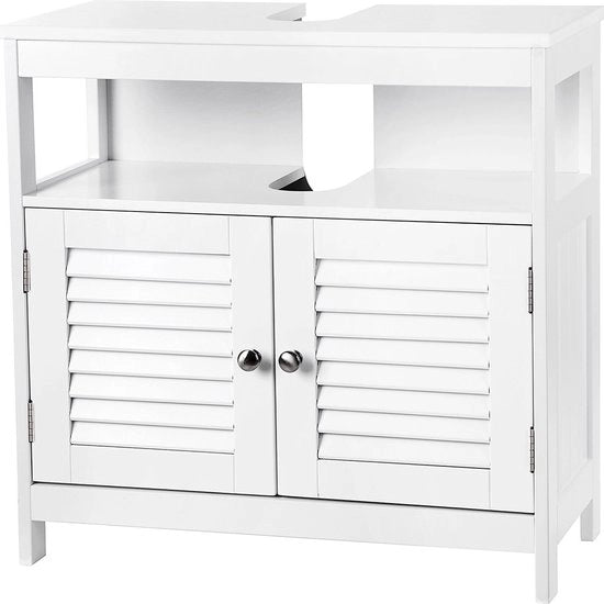 Cassettiera del bagno deluxe - Arredamento bagno - Cassettiera del water - Arredamento bagno - Cassetta monocolonna in posizione verticale - Bianca - 60x60x30 cm