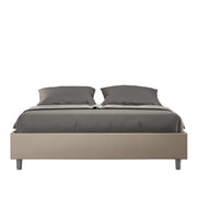 Letto Sommier imbottito Matrimoniale 160x190 cm Azelia - Similpelle,Tortora,Con rete