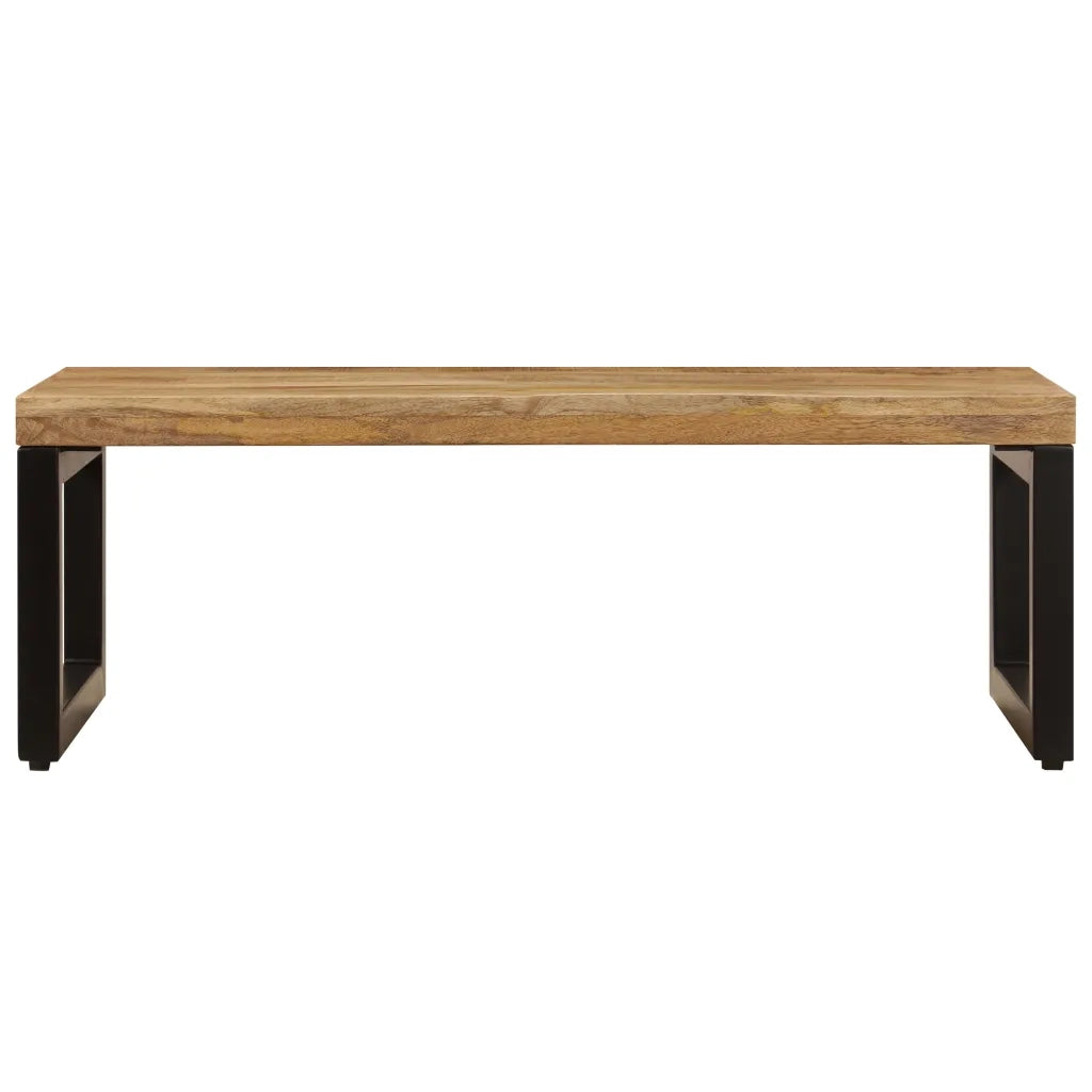 Tavolino da Salotto 100x50x35 cm Legno Massello Mango e Acciaio 247337