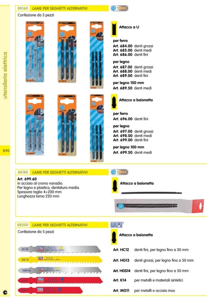 1pz poggi art. 685.00 3 lame x seghetti alternativi a denti medi cod:ferx.3648