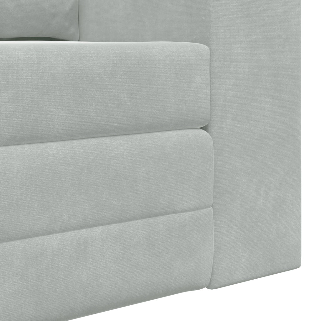 Divano Letto vitaXL 2-in-1 Grigio Chiaro 148x71x83 cm Velour