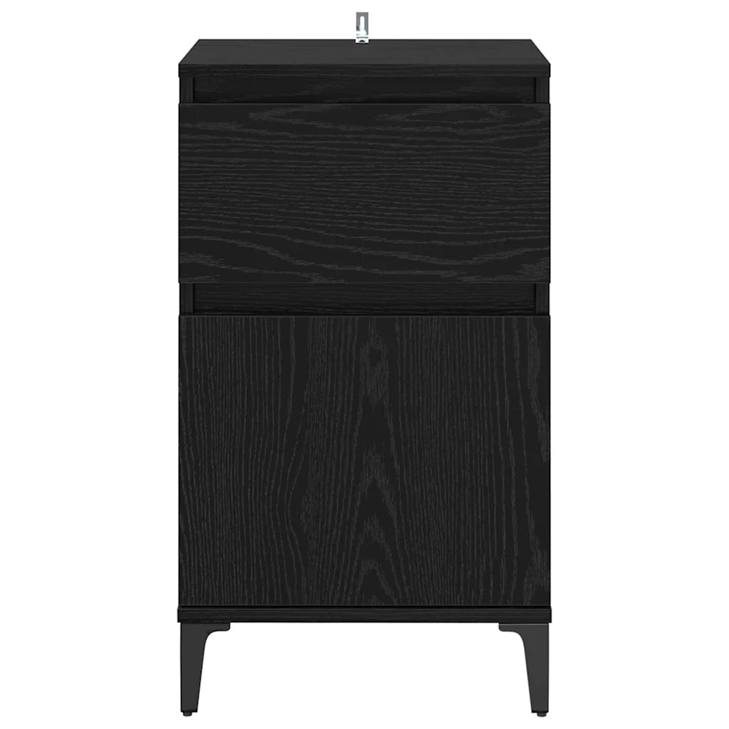 Armadio da Notte con cassetto 2 pcs Rovere Nero 40 x 35 x 70 cm