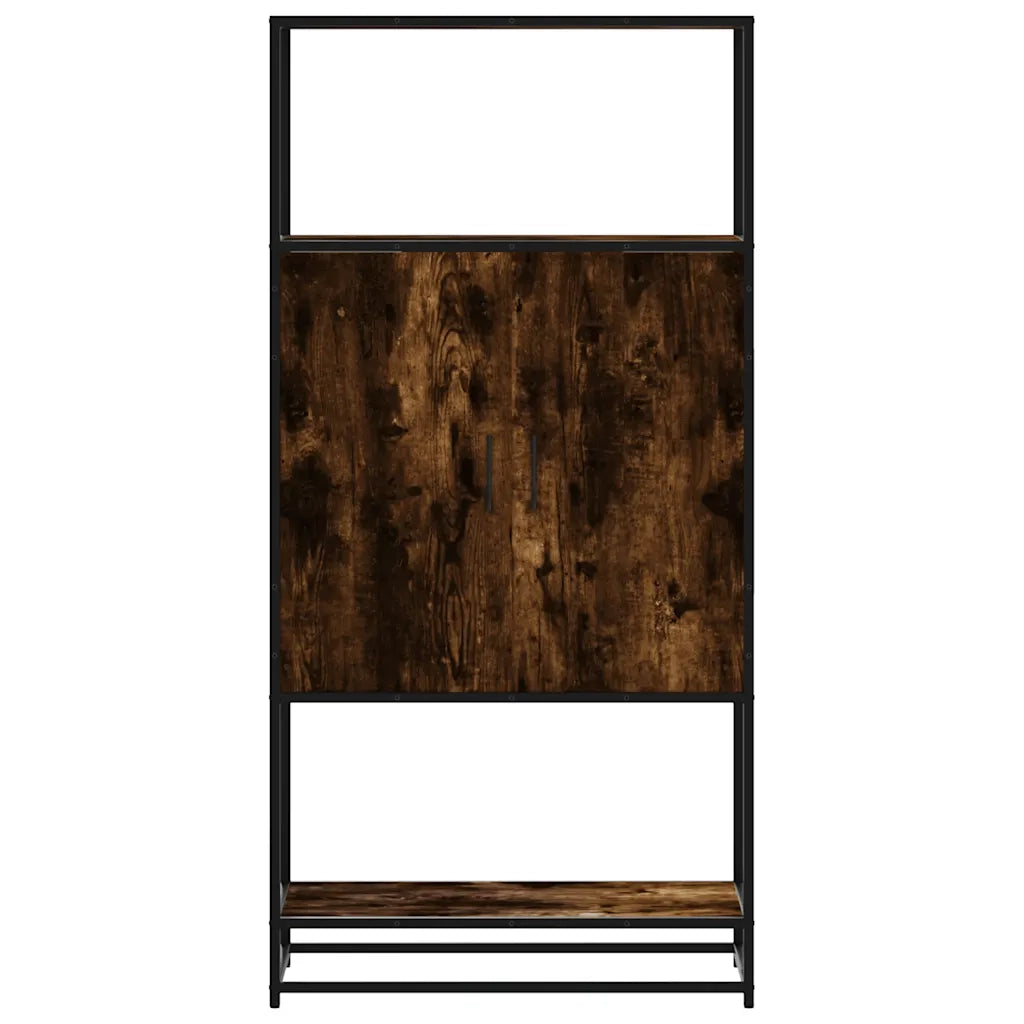 Credenza Rovere Fumo 68x35x139 cm Legno Multistrato Metallo 849041