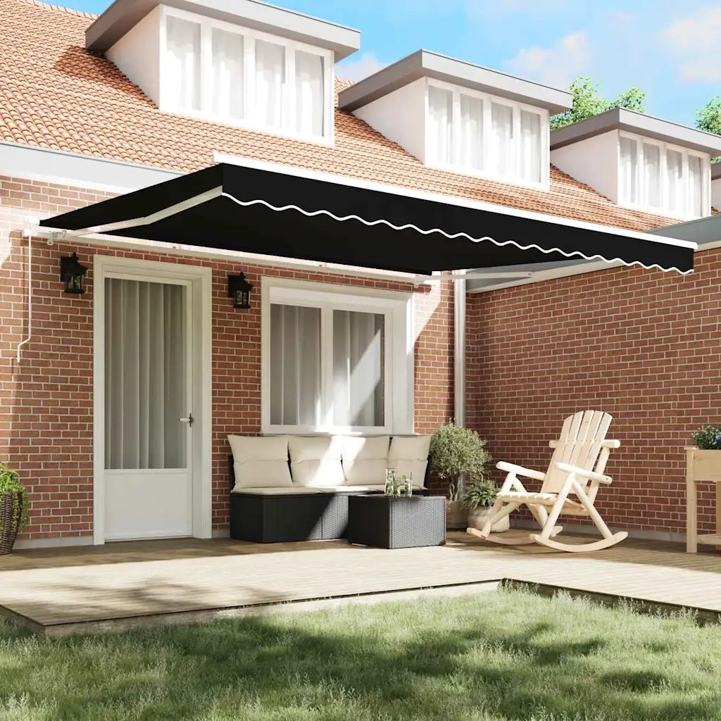 Tenda Retrattile Nero 400 × 350 cm Poliestere e Alluminio 3330775