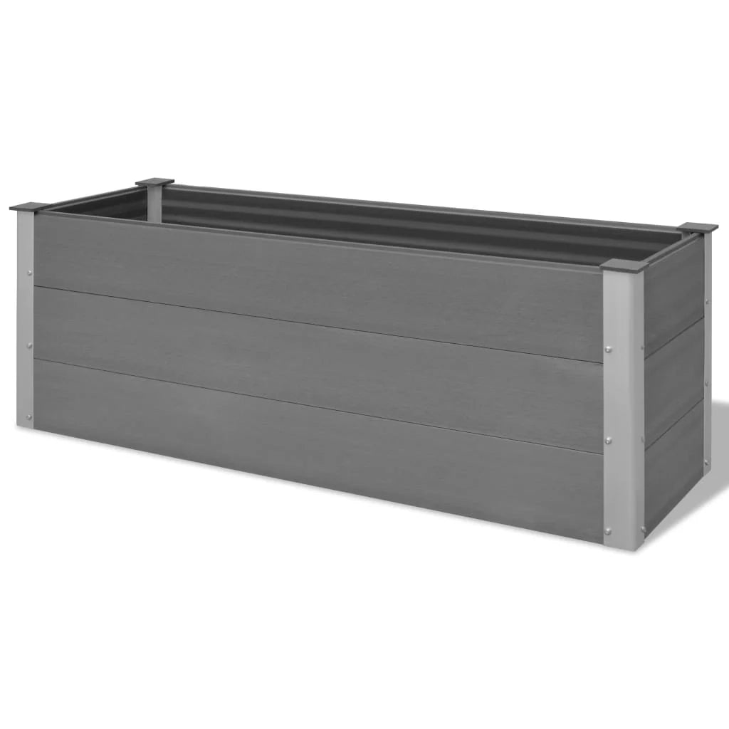 Fioriera rialzata per piante e fiori giardino WPC 150 x 50 x 54 cm grigio 02_0001240