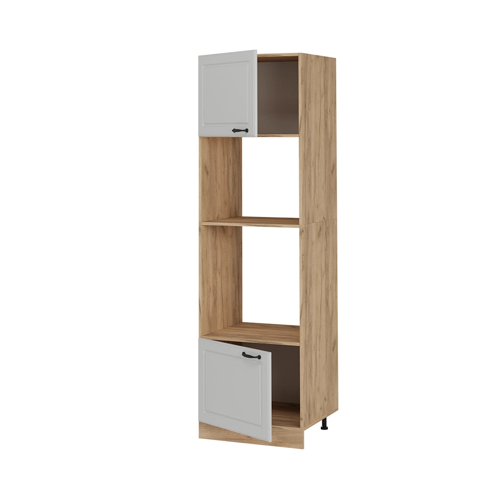 Mobile cucina microonde R-Line Bianco rustico/Rovere dorato 60 cm Vicco