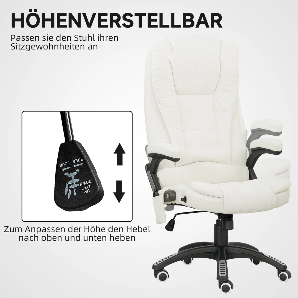 Sedia da ufficio ergonomica con massaggio ¨C zephmum ¨C cremewei? 68x72x110-120 cm