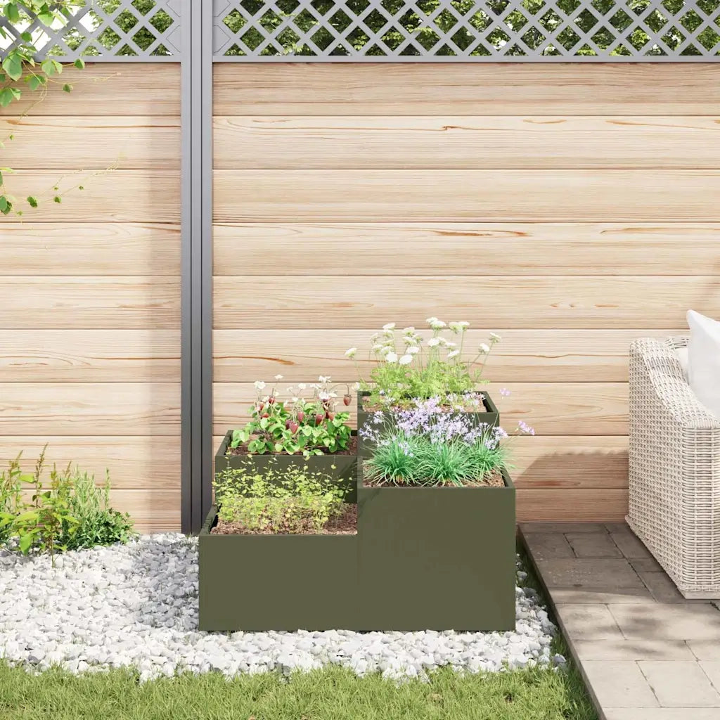 Vaso da giardino Oliver verde 100 x 100 x 48 cm Acciaio