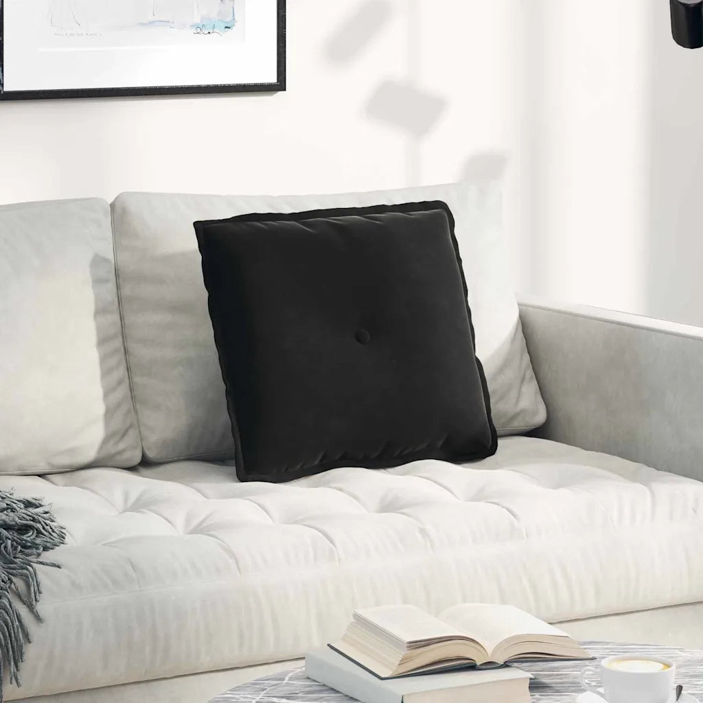 Cuscino per Schiena | Cuscino dorsale Nero 50 x 45 cm Tessuto in Cords