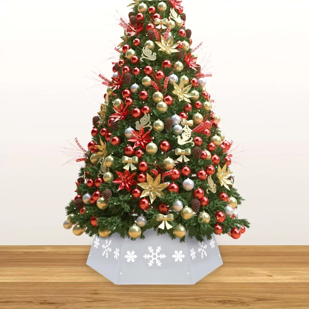 Gonna per Albero di Natale Argento e Bianco ?68x25 cm CFW3393785