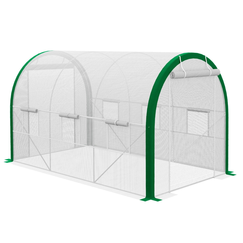 Serra tunnel da giardino 358 x 210 x 210 cm bianca
