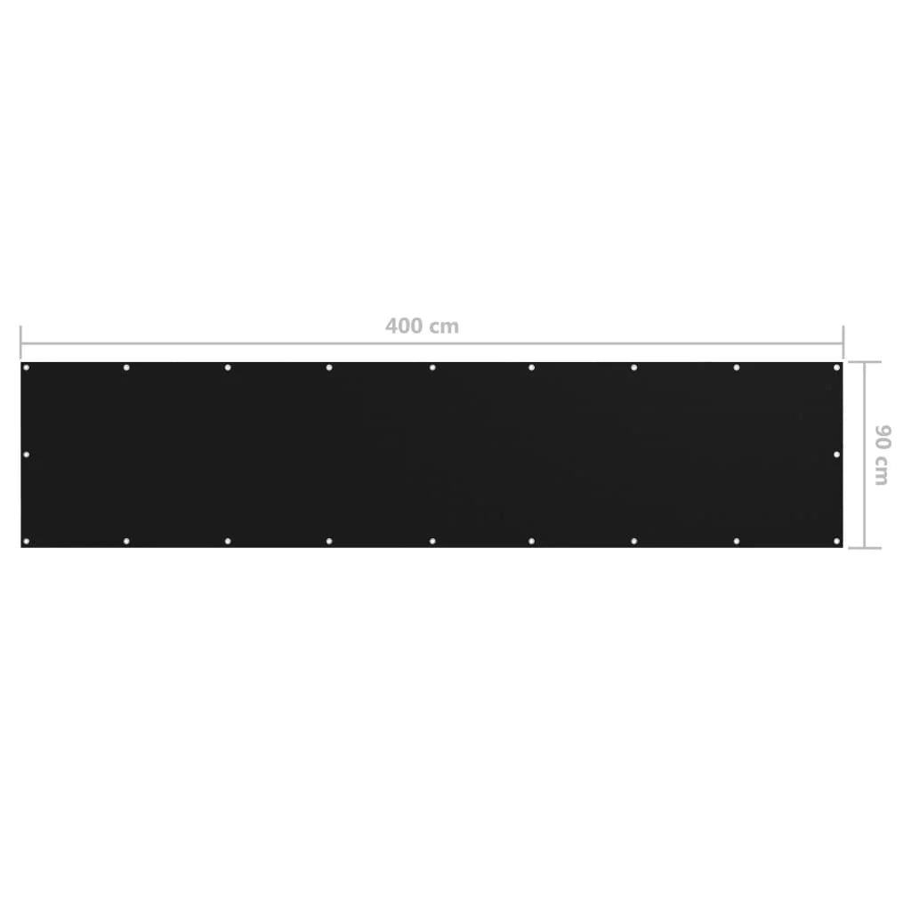 Schermo per balcone schermo per la privacy 90 x 400 cm tessuto Oxford nero 02_0010280
