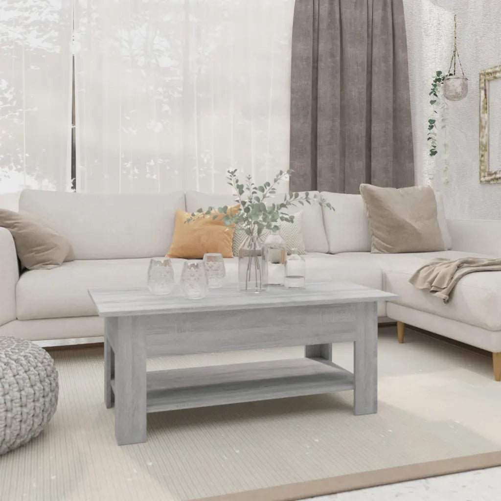 Tavolino da Salotto-Tavolino da soggiorno-Tavolo Grigio Sonoma 102x55x42 cm in Truciolato