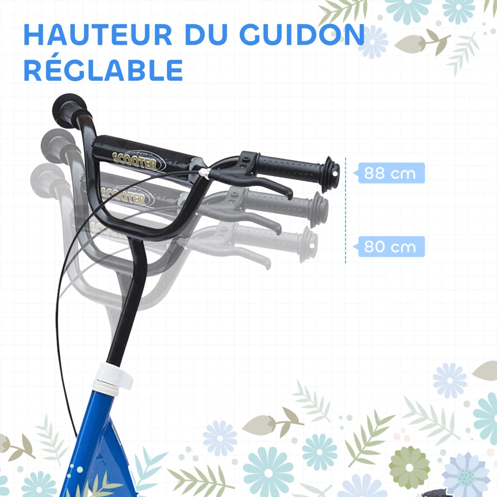 Trottinette Bambini con Freni e B¨¦quille ¨C zephmum ¨C Acero, Blu, 30 cm