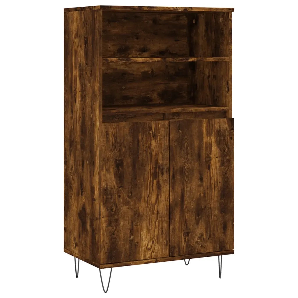 Credenza | Madia | Buffet da pranzo | Armadio da pranzo Rovere Fumo 60x36x110 cm in Legno Multistrato