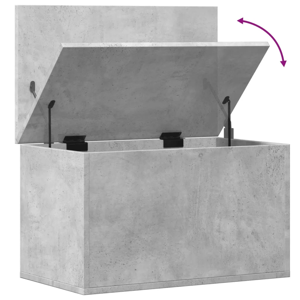 vidaXL Contenitore Portaoggetti Grigio Cemento 60x35x35cm Truciolato