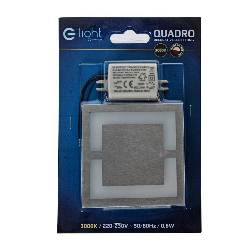 Segnapasso LED incasso quadrato QUADRO Eko-Light 0,6W 3000K