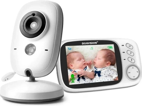 Baby Monitor con Camera - Monitor con Schermo - Rilevamento Parole - Bianco - 50 Metri Interni - 250 Metri Esterni.