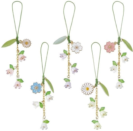 Set di cinture per telefono da 5 pezzi con suoneria kawaii