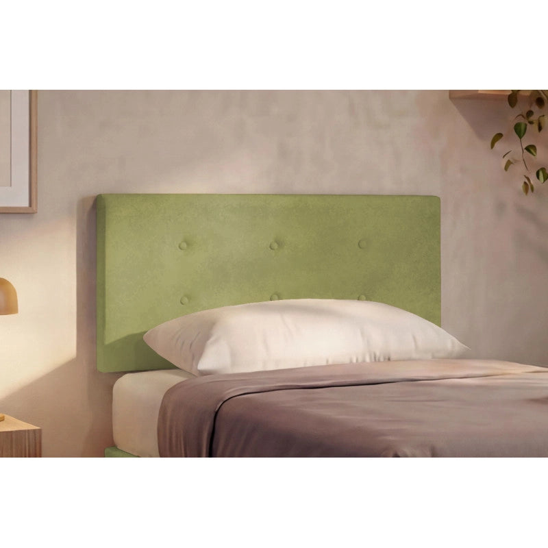 Letto imbottito Piazza e mezzo 120x200 cm Button - Con rete,Microfibra,Tè verde